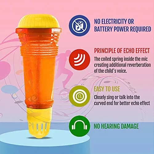 Novelty Place Echo Mic for Kids and Toddlers | Battery-Free Retro Toy for Singing & Speech thumbnail 3