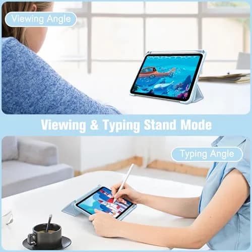 Fintie Clear Case for iPad mini 7th Gen (A17 Pro) / mini 6 8.3" | Slim Fit Shockproof TPU Bumper with Built-in Pencil Holder & Stand thumbnail 7