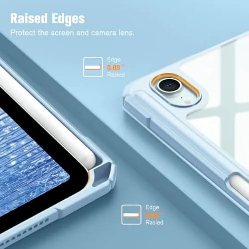 Fintie Clear Case for iPad mini 7th Gen (A17 Pro) / mini 6 8.3" | Slim Fit Shockproof TPU Bumper with Built-in Pencil Holder & Stand thumbnail 8