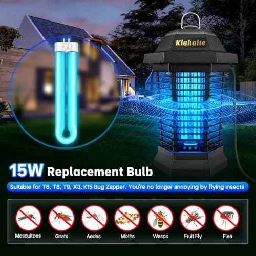 Klahaite Replacement Light Bulb Bug Zapper 15W | Easy to Install & Effective (70-120 chars) thumbnail 2