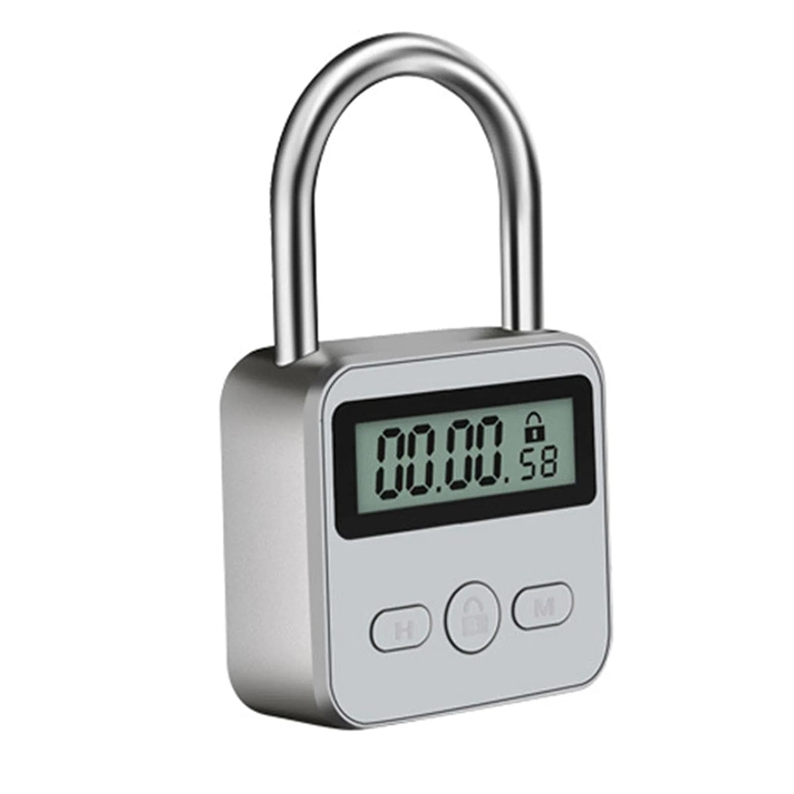 Tookie Metal Timer Lock with LCD Display, 99 Hours Max Timing, USB Rechargeable | Silver - main product image