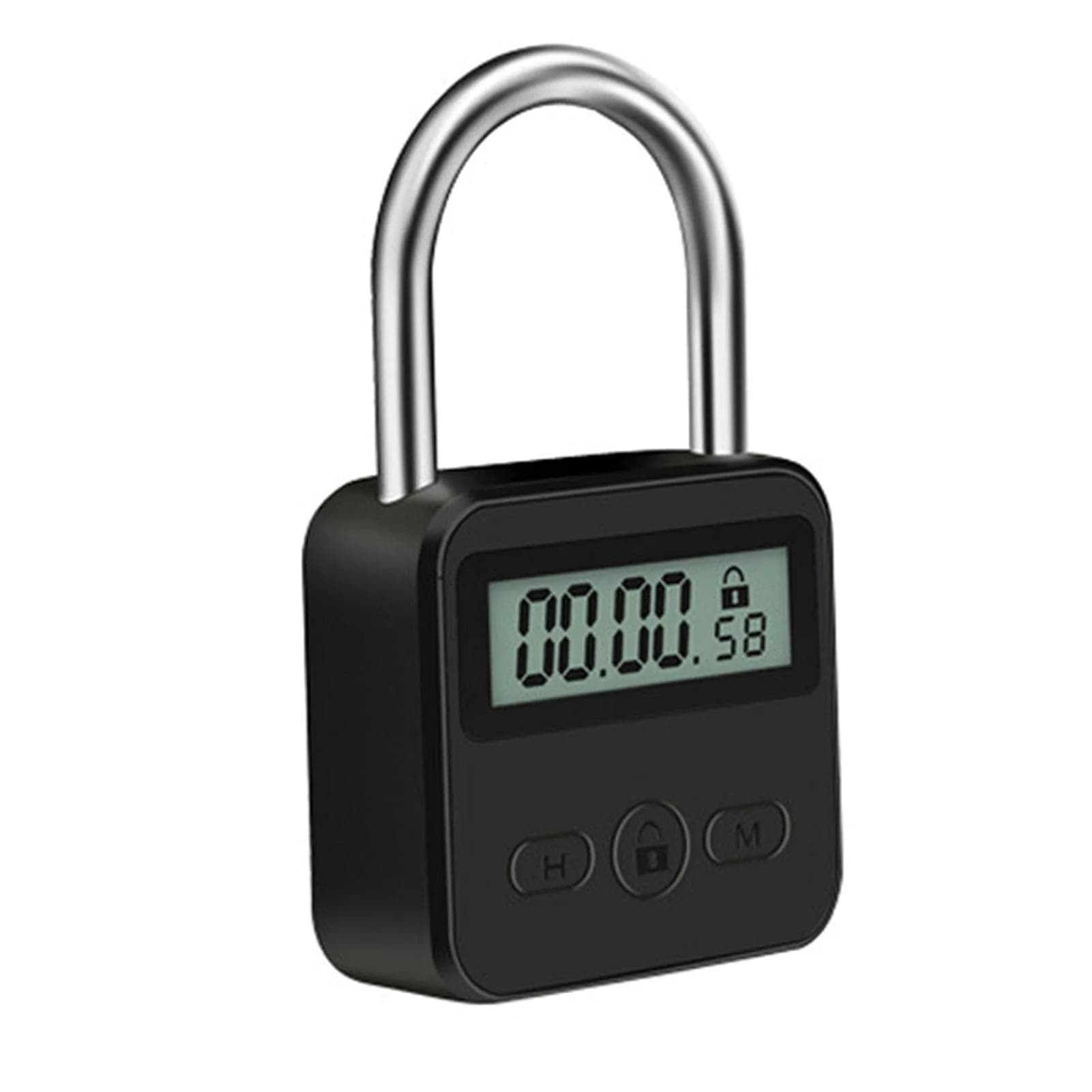 Tookie Metal Timer Lock with LCD Display, USB Rechargeable, 99 Hours Max Timing | Heavy Duty Electronic Time Out Padlock (Black) - main product image