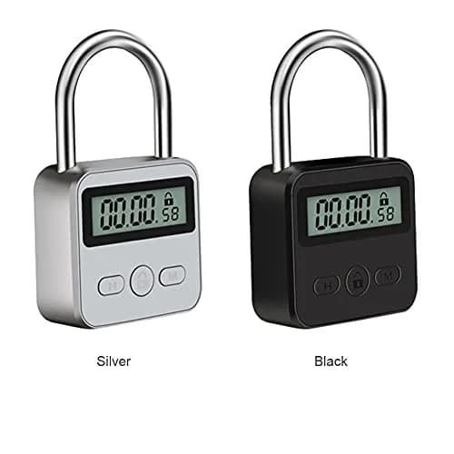 Tookie Metal Timer Lock with LCD Display, USB Rechargeable, 99 Hours Max Timing | Heavy Duty Electronic Time Out Padlock (Black) thumbnail 6