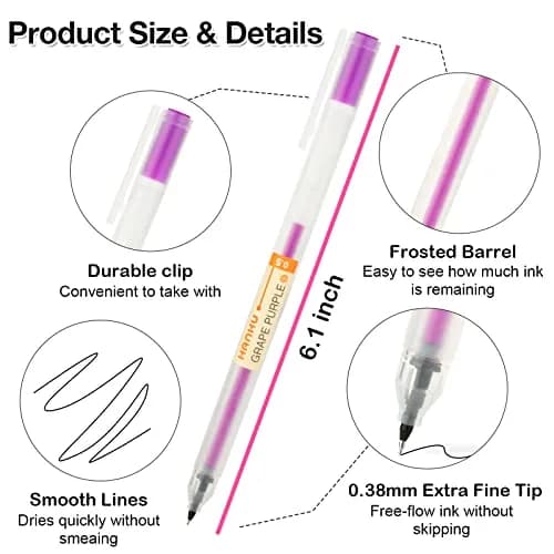 XSG Premium Gel Ink Pens, 24 Assorted Colors, 0.5mm Fine Point | Smooth Writing for Office & School thumbnail 2