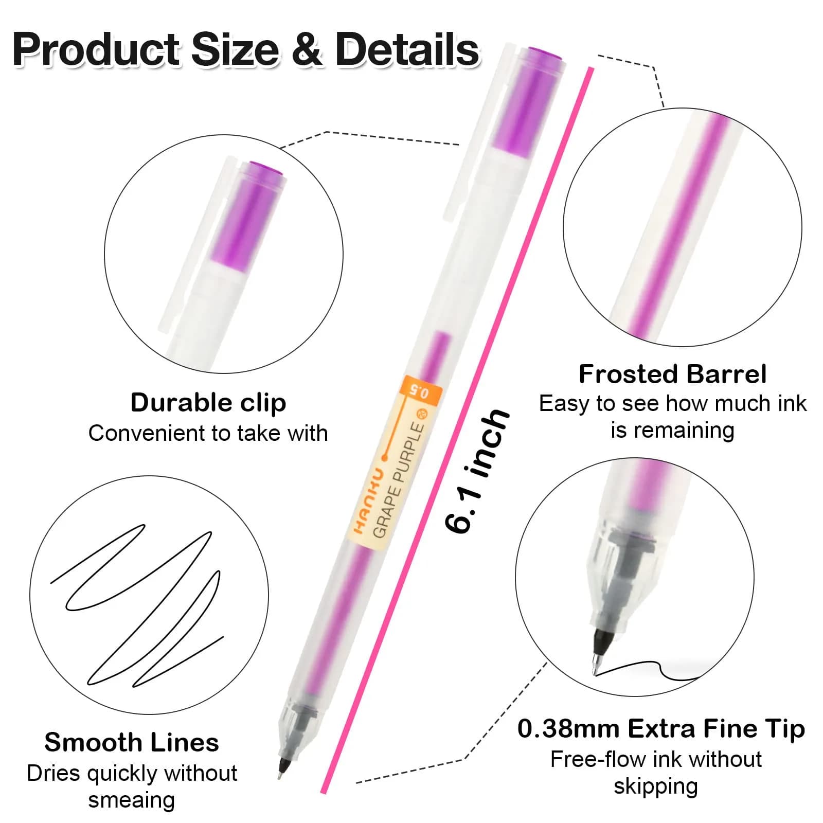 XSG Premium Gel Ink Pens, 24 Assorted Colors, 0.5mm Fine Point | Smooth Writing for Office & School - view 2