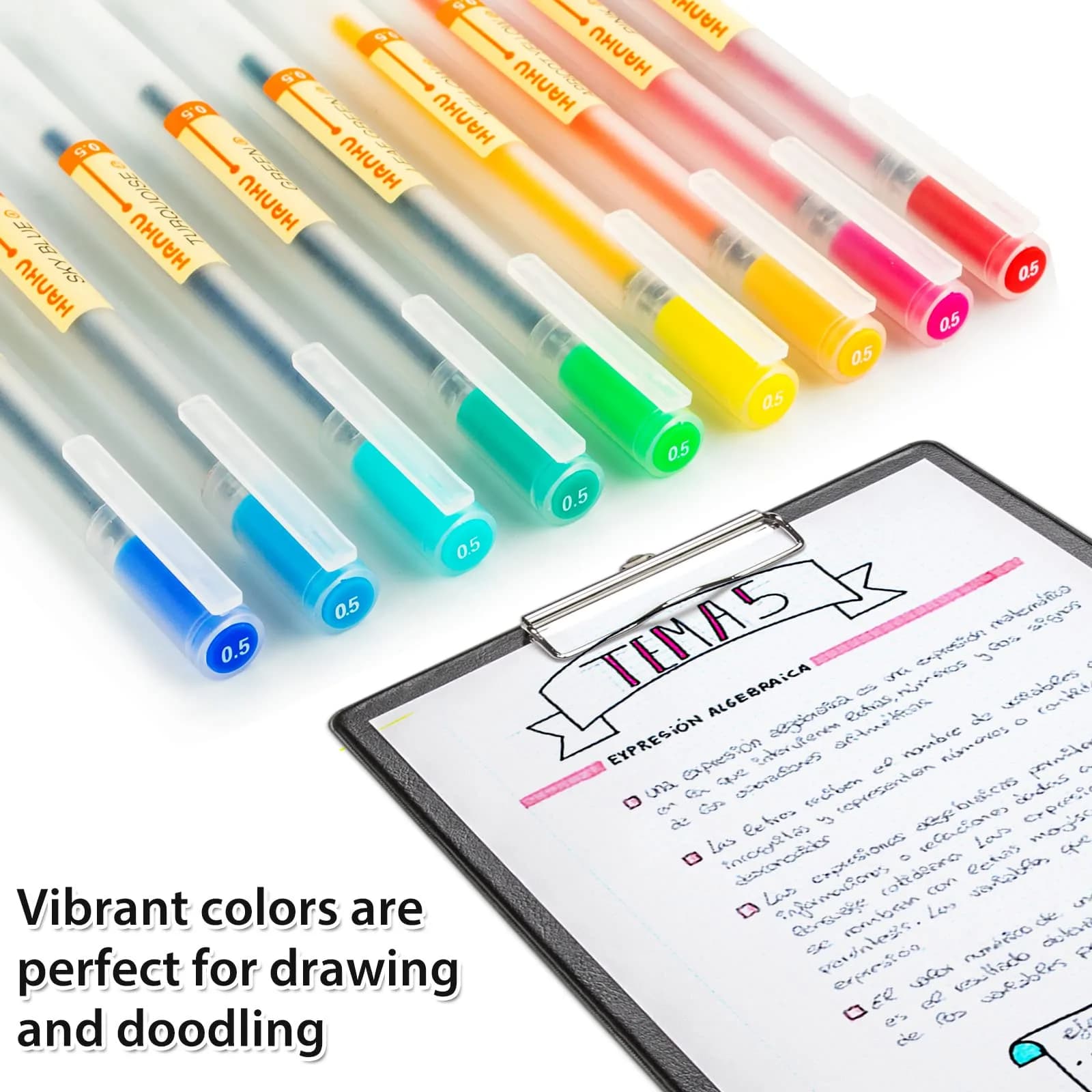 XSG Premium Gel Ink Pens, 24 Assorted Colors, 0.5mm Fine Point | Smooth Writing for Office & School - view 3