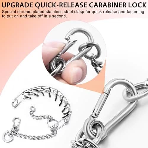 DEYACE Stainless Steel Prong Collar for Dogs with Quick Release Buckle, Adjustable Size (8.5"-10.5" Neck Girth) thumbnail 4