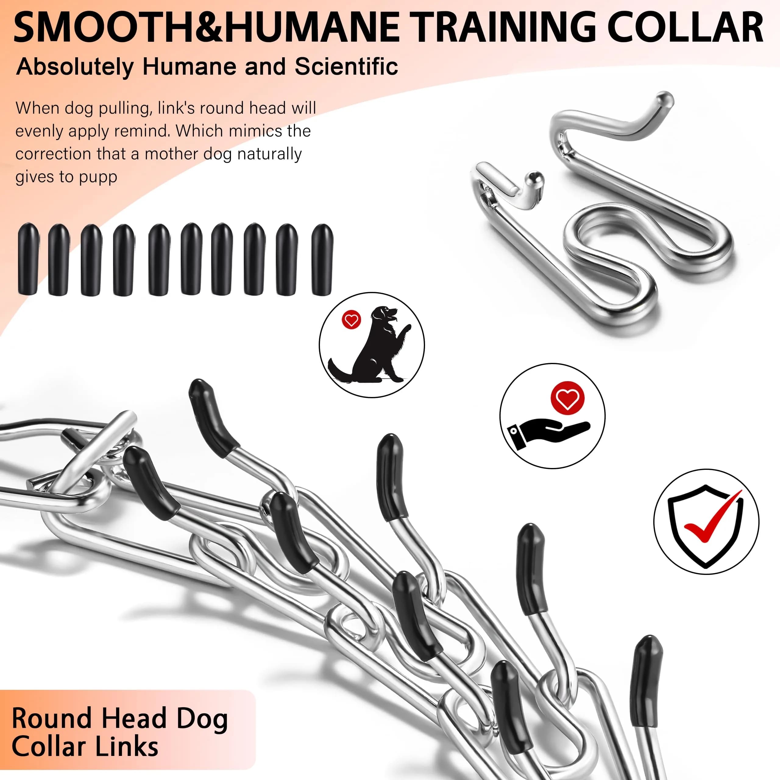 DEYACE Stainless Steel Dog Pinch Collar with Quick Release Buckle & Rubber Tips for Large Dogs, 12"-17" Neck Girth thumbnail 3