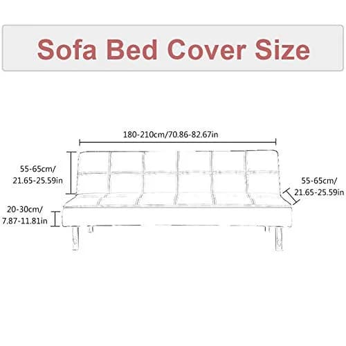 MIFXIN Armless Sofa Cover Light Green Futon Slipcover 180-210 cm (71-82 inch) | Protects Furniture from Spills and Pets thumbnail 5