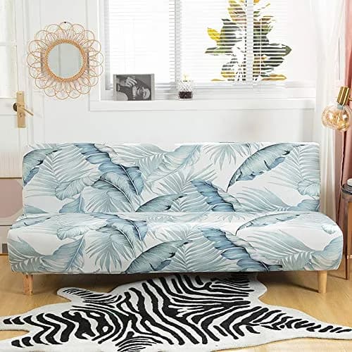 MIFXIN Armless Sofa Cover Light Green Futon Slipcover 180-210 cm (71-82 inch) | Protects Furniture from Spills and Pets thumbnail 2