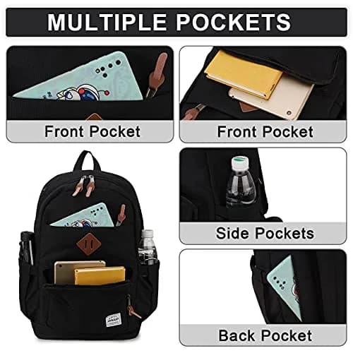 RAVUO School Backpack 15.6" Laptop Daypack for Teen Boys Girls Men Women | Water-Resistant, Anti-Theft, 10 Pockets thumbnail 4