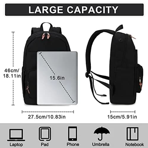 RAVUO School Backpack 15.6" Laptop Daypack for Teen Boys Girls Men Women | Water-Resistant, Anti-Theft, 10 Pockets thumbnail 2
