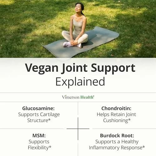 Vimerson Health Vegan Glucosamine Chondroitin MSM Joint Supplement 90 Capsules | Supports Cartilage & Mobility thumbnail 4