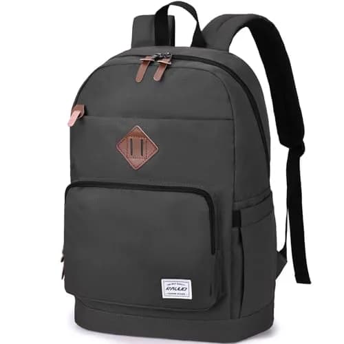 RAVUO School Backpack 19L Water Resistant 15.6" Laptop Bookbag with Anti Theft Back Pocket, Grey thumbnail 1