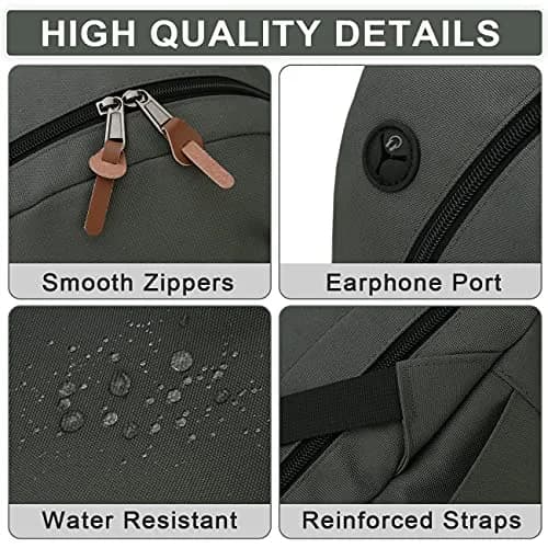 RAVUO School Backpack 19L Water Resistant 15.6" Laptop Bookbag with Anti Theft Back Pocket, Grey thumbnail 3