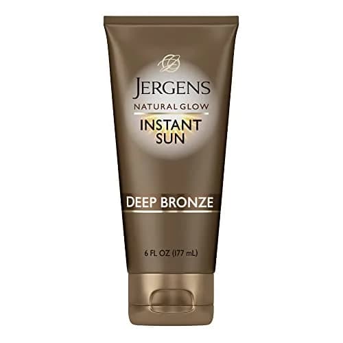 Jergens Natural Glow Instant Tanning Moisturizer Deep Bronze 177ml (6 fl oz) | Streak-Free Sunless Tan thumbnail 1