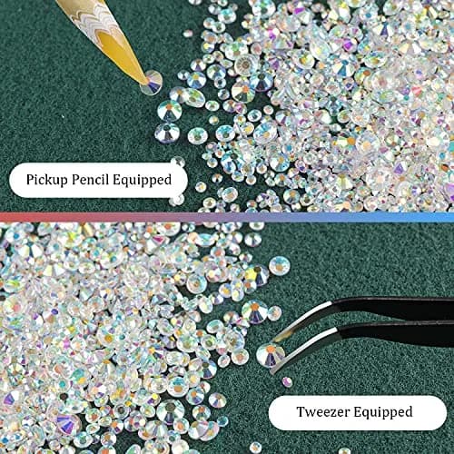 BELLEBOOST Nail Art Rhinestones Kit 6 Sizes Transparent AB Glass Round Beads 1720 PCS | Iridescent Shine for DIY Nail Art & Jewelry thumbnail 6