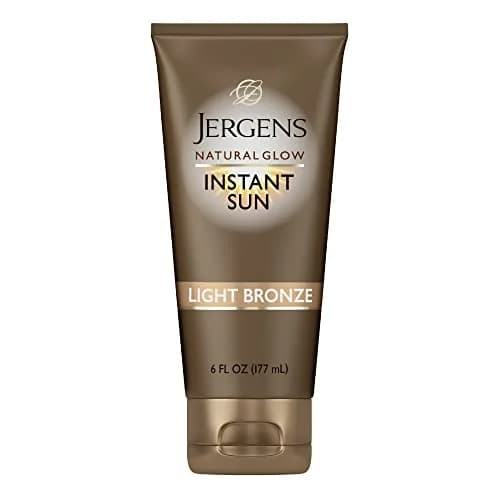 Jergens Natural Glow Instant Tanning Moisturizer Light Bronze 177ml (6 fl oz) | Streak-Free Sunless Tan - main product image
