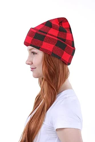 KBETHOS KBW-285 BLK-RED Classic Beanie Hat | Unisex Acrylic Knit for Cold Weather thumbnail 2
