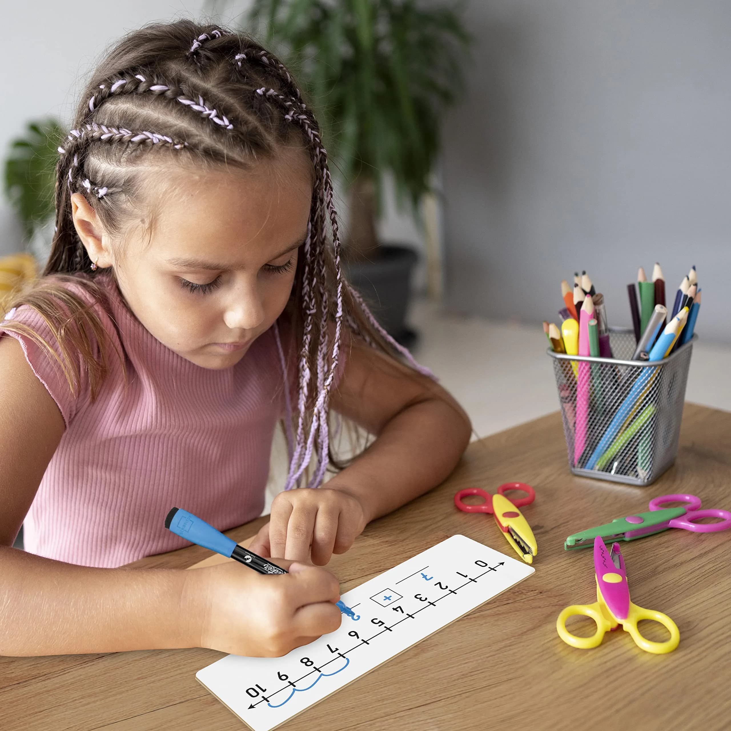Scribbledo Dry Erase Number Line Board 30.48cm x 10.16cm (12"x4") | Double-Sided Math Practice for Grades 1-2 - view 8