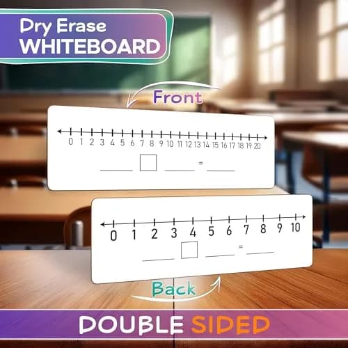 Scribbledo Dry Erase Number Line Board 30.48cm x 10.16cm (12"x4") | Double-Sided Math Practice for Grades 1-2 thumbnail 3