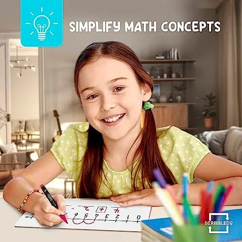 Scribbledo Dry Erase Number Line Board 12x4 Double Sided 10 Set with Erasers | Math Practice for Grades 1-5 thumbnail 5
