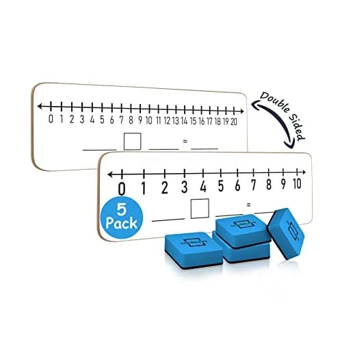 Scribbledo Dry Erase Number Line Board 12x4 Inches Double Sided 5 Pack | Math Practice for Students thumbnail 8
