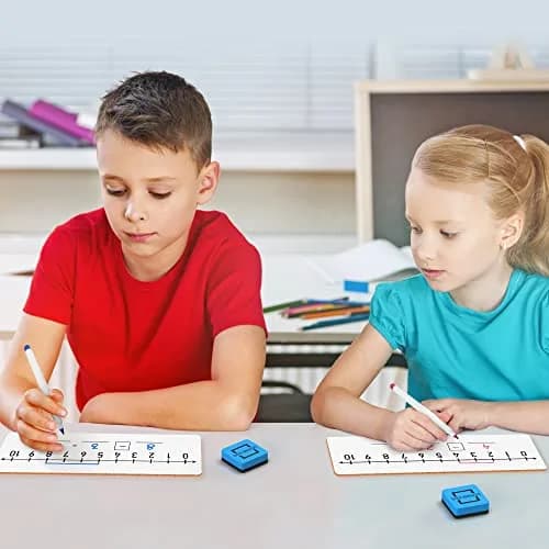 Scribbledo Dry Erase Number Line Board 12x4 Inches Double Sided 5 Pack | Math Practice for Students thumbnail 2