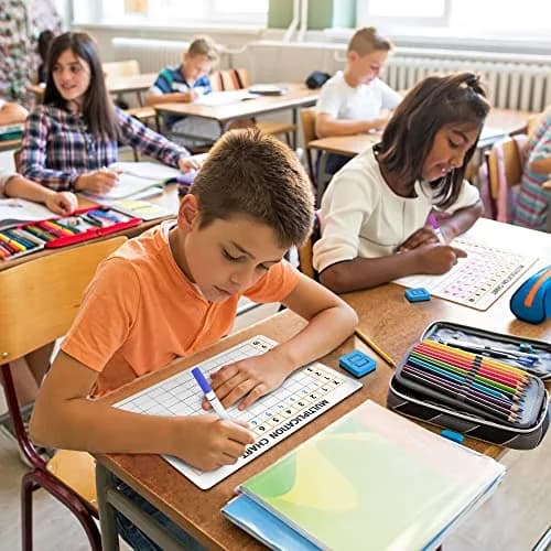 Scribbledo Multiplication Chart Dry Erase Boards 9x12 Inch (22.86cm x 30.48cm), 5 Pack with Erasers | Reusable Math Practice for Grades 3-5 thumbnail 2