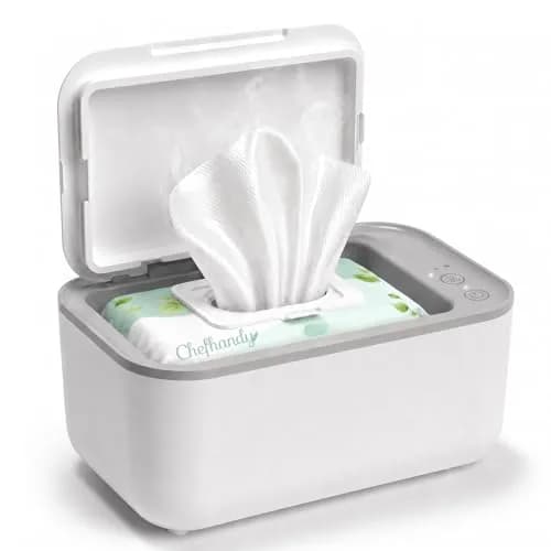 Chefhandy Baby Wipe Warmer with Surround Heating, Large Capacity, White | 200ml (7.9 x 4.8 x 3.5 Inch) thumbnail 1