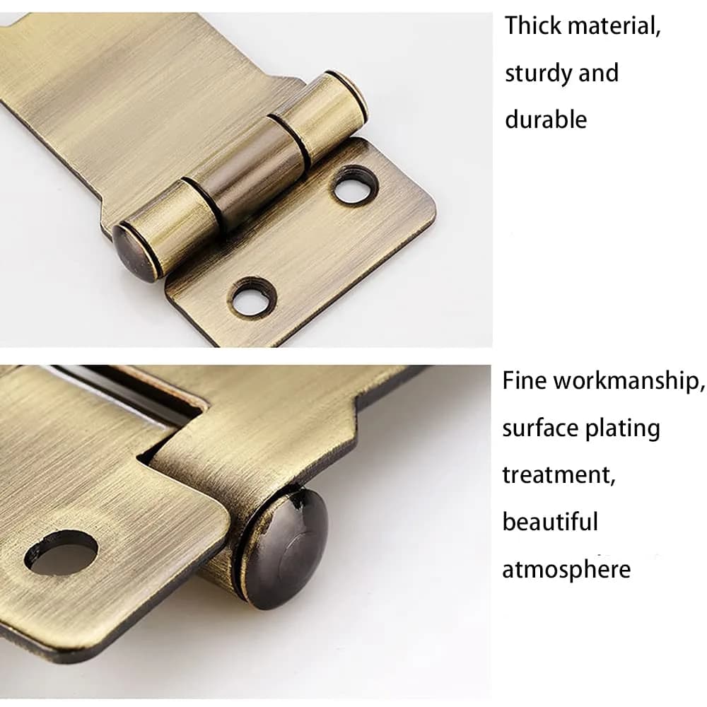 VIDYSUFYR Keyed Hasp Lock 3-inch Bronze (7.6 cm) | 2-Pack for Doors & Cabinets - view 2