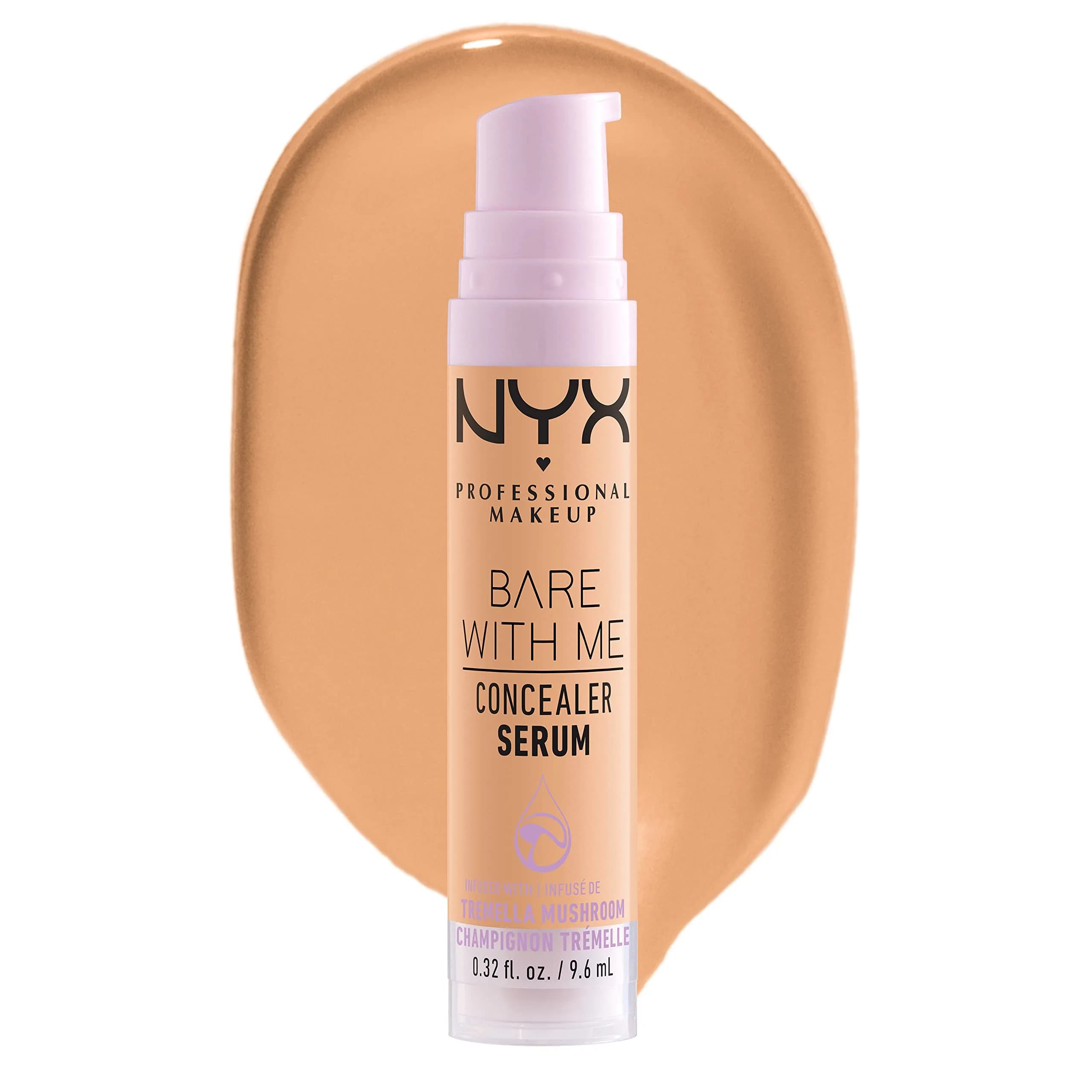 NYX PROFESSIONAL MAKEUP Bare With Me Concealer Serum Tan 9.6ml (0.32 Fl Oz) | 24Hr Hydration — 06 Tan