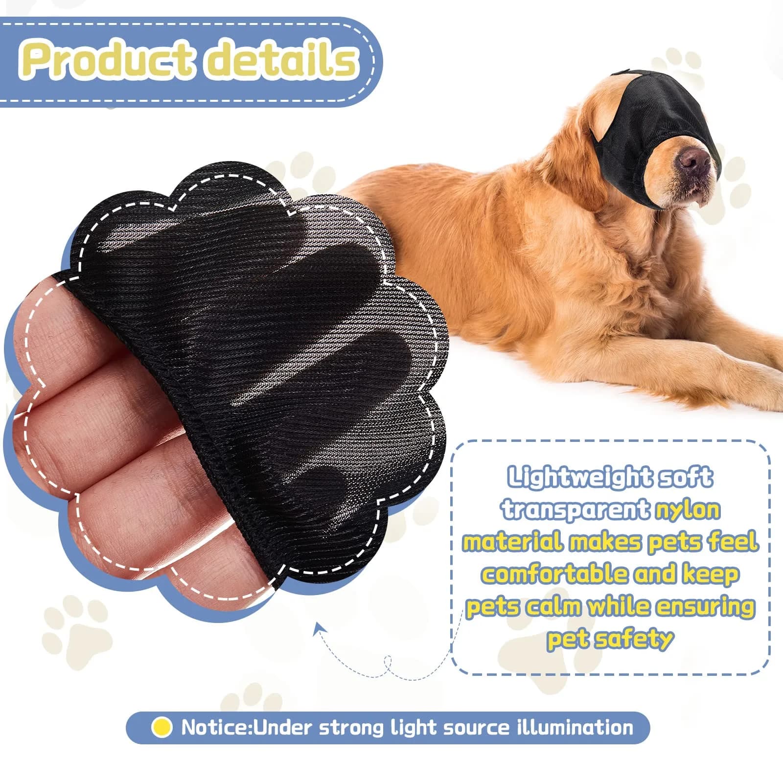 Xuniea Dog Calming Cap Blindfold Shading for Anxiety Relief, X-Large - view 3
