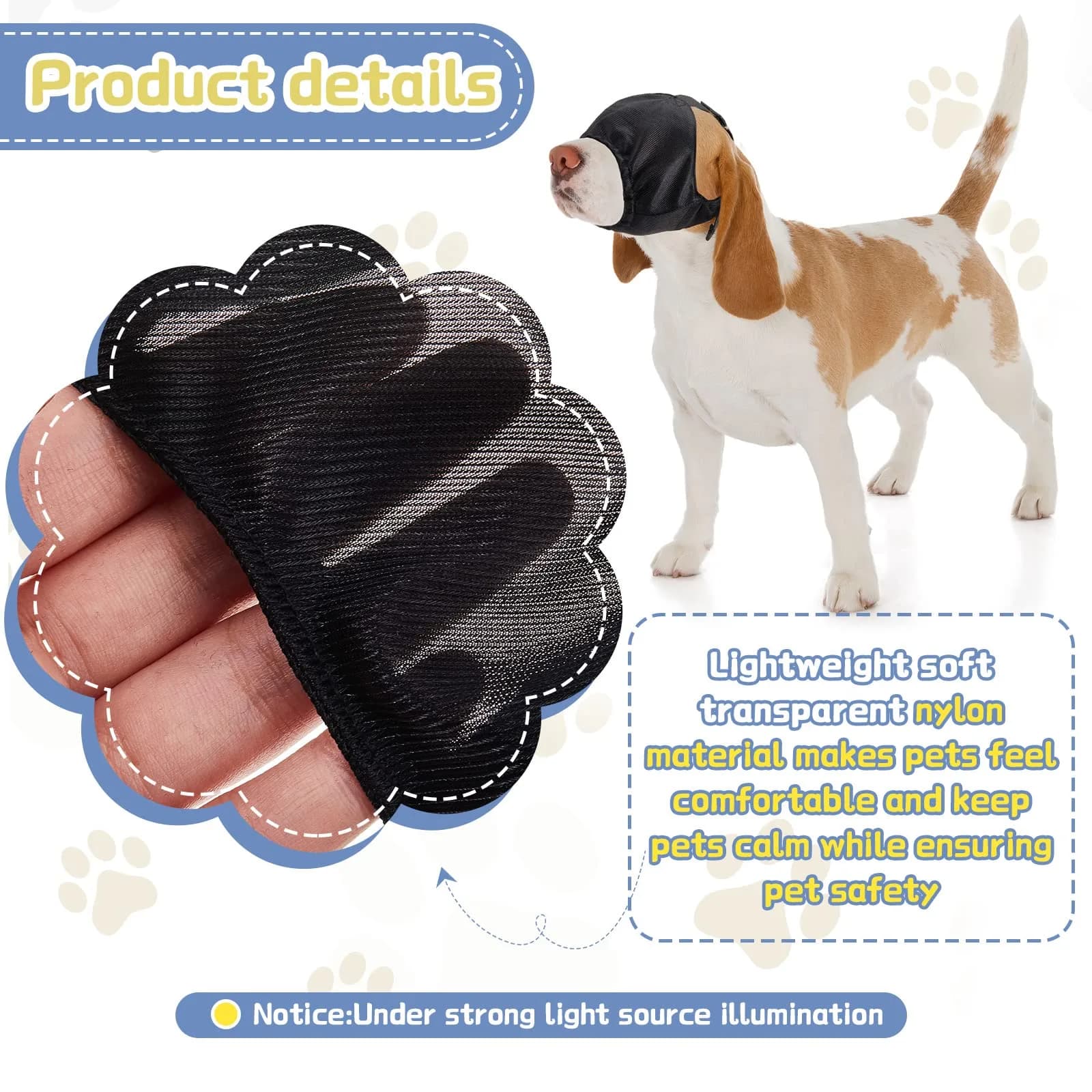 Xuniea Dog Calming Cap Blindfold Shading Medium | Anxiety Eye Cover for Dogs - view 3