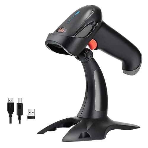 Tera Barcode Scanner with Battery Indicator | Wireless 1D/2D Reader, 640x480 CMOS, Bluetooth & USB, Grey (2200mAh, 50 fps) thumbnail 1