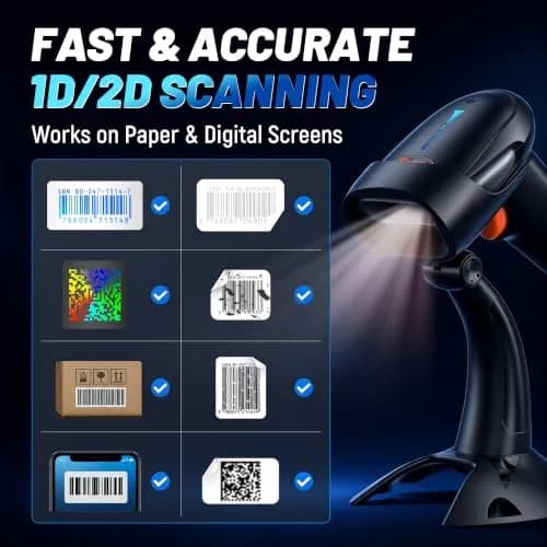 Tera Barcode Scanner with Battery Indicator | Wireless 1D/2D Reader, 640x480 CMOS, Bluetooth & USB, Grey (2200mAh, 50 fps) thumbnail 4