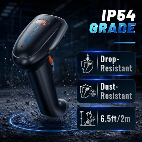 Tera Barcode Scanner with Battery Indicator | Wireless 1D/2D Reader, 640x480 CMOS, Bluetooth & USB, Grey (2200mAh, 50 fps) thumbnail 3