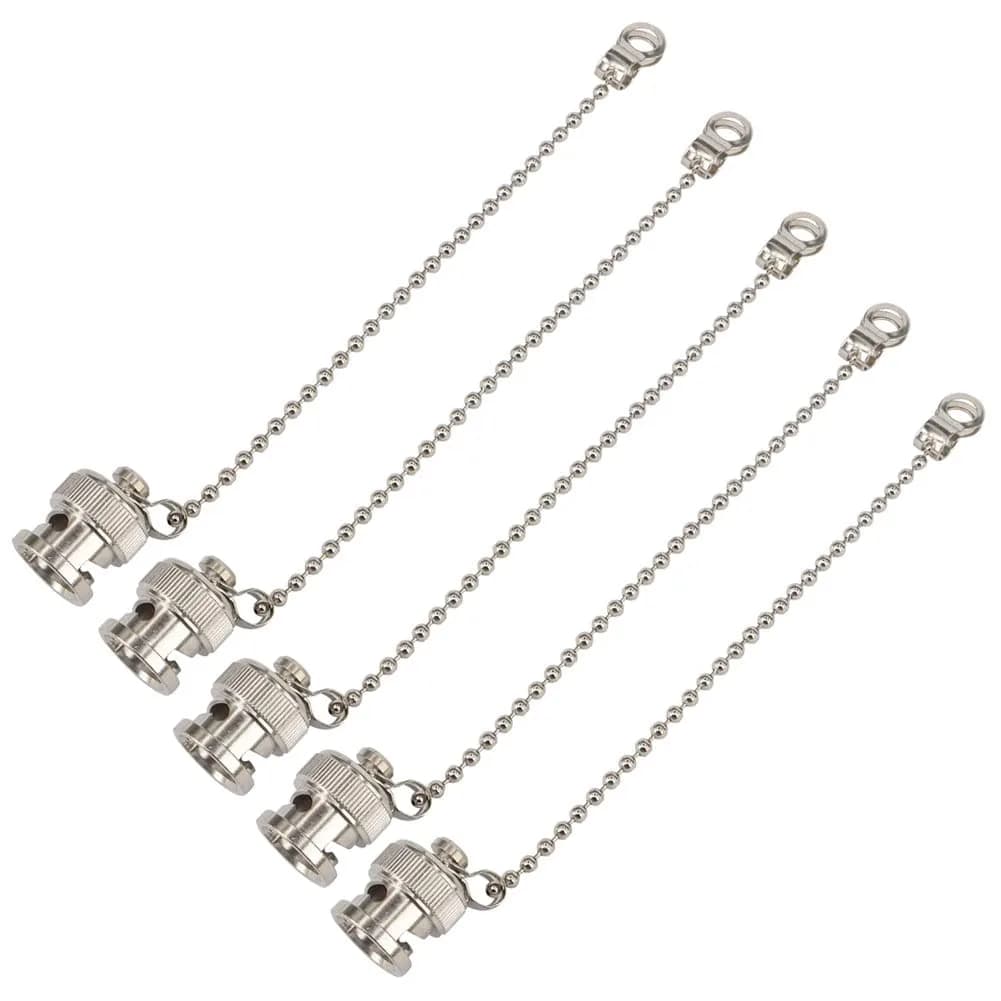Boobrie BNC Dust Cap 5-Pack with Chain | Waterproof & Dustproof RF Coaxial Adapter Covers (13.7mm Diameter) - view 2