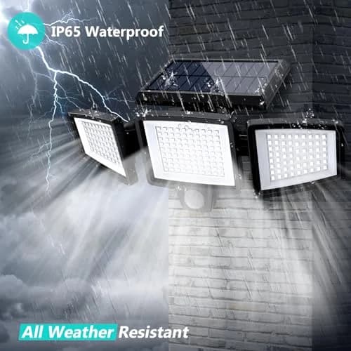 Tuffenough Solar Outdoor Lights 2500LM 210 LED | Waterproof Flood Wall Lights with Remote, 3 Modes, 2 Pack thumbnail 8