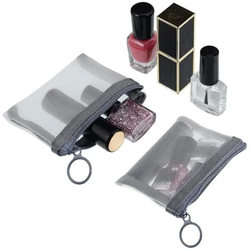 Frienda 10 Pcs Small Mesh Zipper Bags 7.6cm x 10.2cm (3 x 4 Inch) | Grey Cosmetic Travel Pouches thumbnail 5