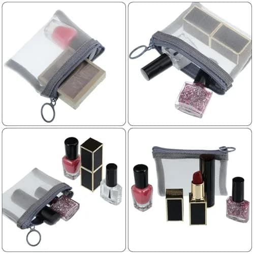 Frienda 10 Pcs Small Mesh Zipper Bags 7.6cm x 10.2cm (3 x 4 Inch) | Grey Cosmetic Travel Pouches thumbnail 3