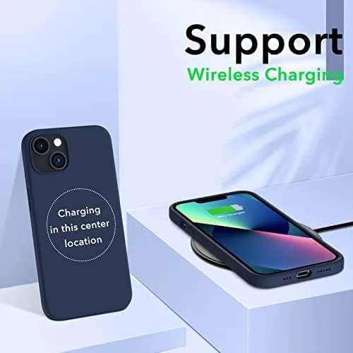 ORNARTO Liquid Silicone Case for iPhone 13 (6.1 inch) | Shockproof, Dustproof, Navy Blue thumbnail 5