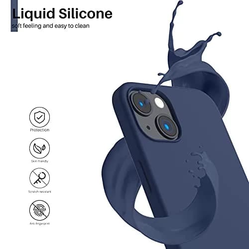 ORNARTO Liquid Silicone Case for iPhone 13 (6.1 inch) | Shockproof, Dustproof, Navy Blue thumbnail 3