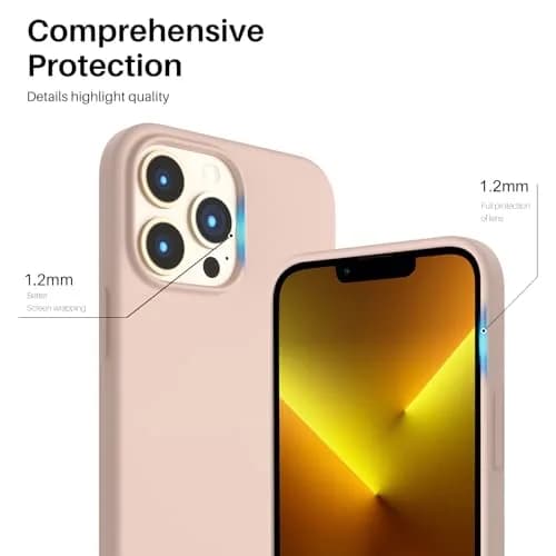 ORNARTO Compatible with iPhone 13 Pro Max Case 6.7" | Liquid Silicone, Full Cover, Pink thumbnail 4