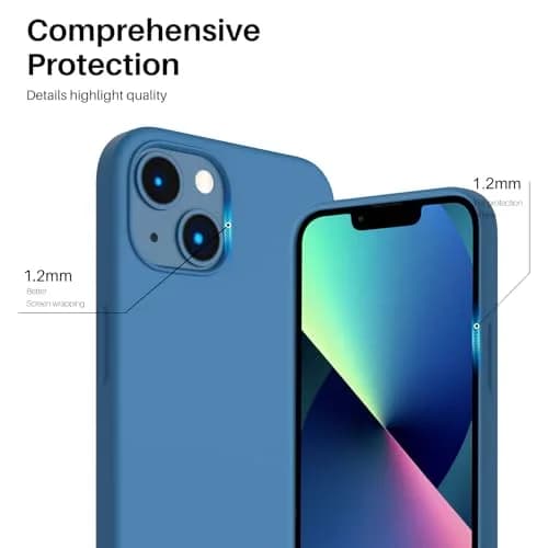 ORNARTO Slim Liquid Silicone Case for iPhone 13 (6.1-inch) | 3-Layer Full Coverage Soft Gel Protective Cover thumbnail 4