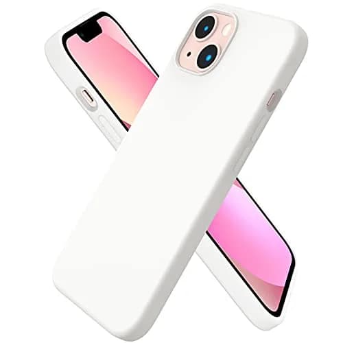 ORNARTO Liquid Silicone Case for iPhone 13 (6.1-inch), White | Shockproof, Slim Fit, Wireless Charging Compatible thumbnail 1