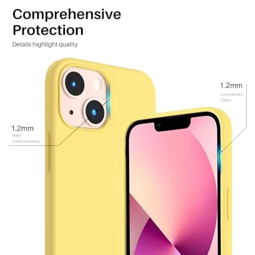 ORNARTO Liquid Silicone Case for iPhone 13 Mini (5.4 inches) | Shock-Absorbent, Smooth Touch, Microfiber Lining thumbnail 4