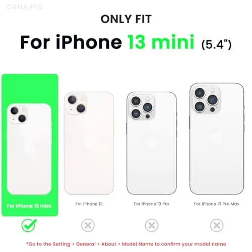 ORNARTO Liquid Silicone Case for iPhone 13 Mini (5.4 inches) | Shock-Absorbent, Smooth Touch, Microfiber Lining thumbnail 2