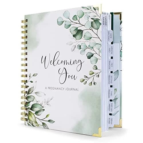 ZICOTO Pregnancy Journal and Memory Book with Stickers | 9x10 inches, 105 pages, Greenery design thumbnail 1