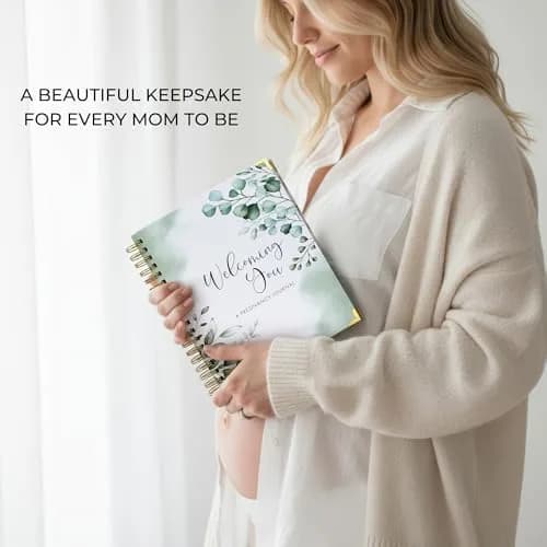 ZICOTO Pregnancy Journal and Memory Book with Stickers | 9x10 inches, 105 pages, Greenery design thumbnail 5